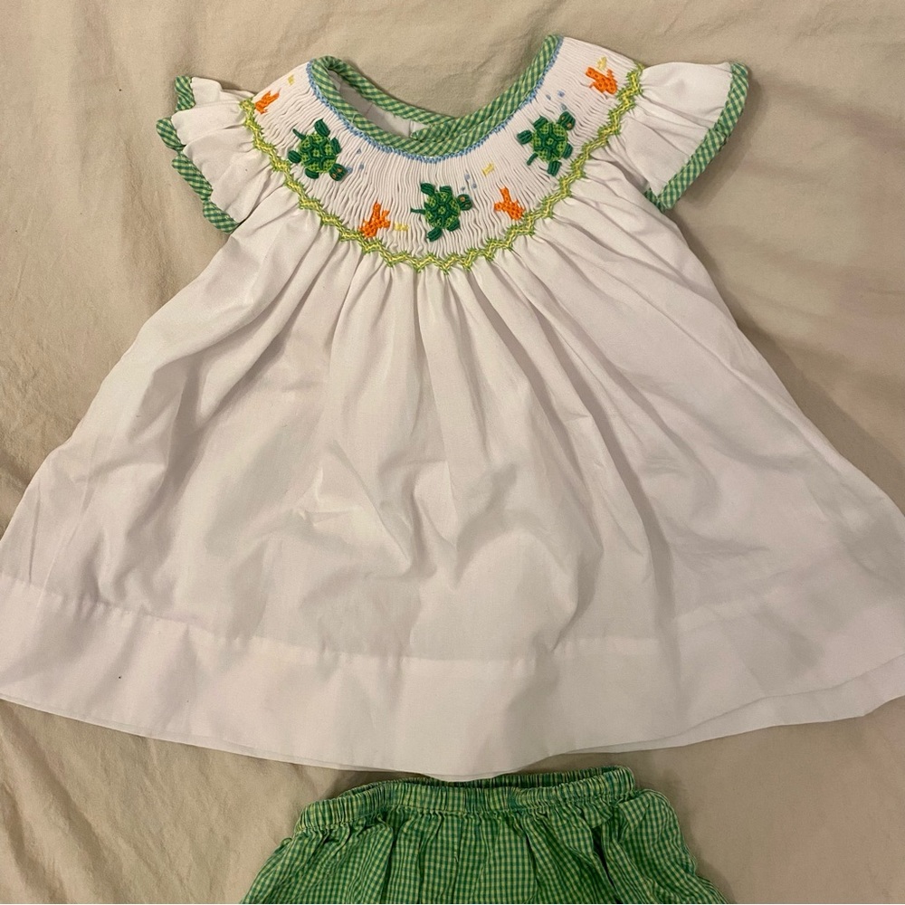 Petit Ami Turtle Baby Beach Outfit- 6 Month